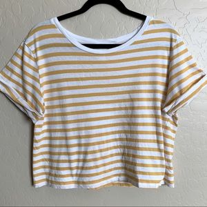 Yellow stripe H&M crop top
